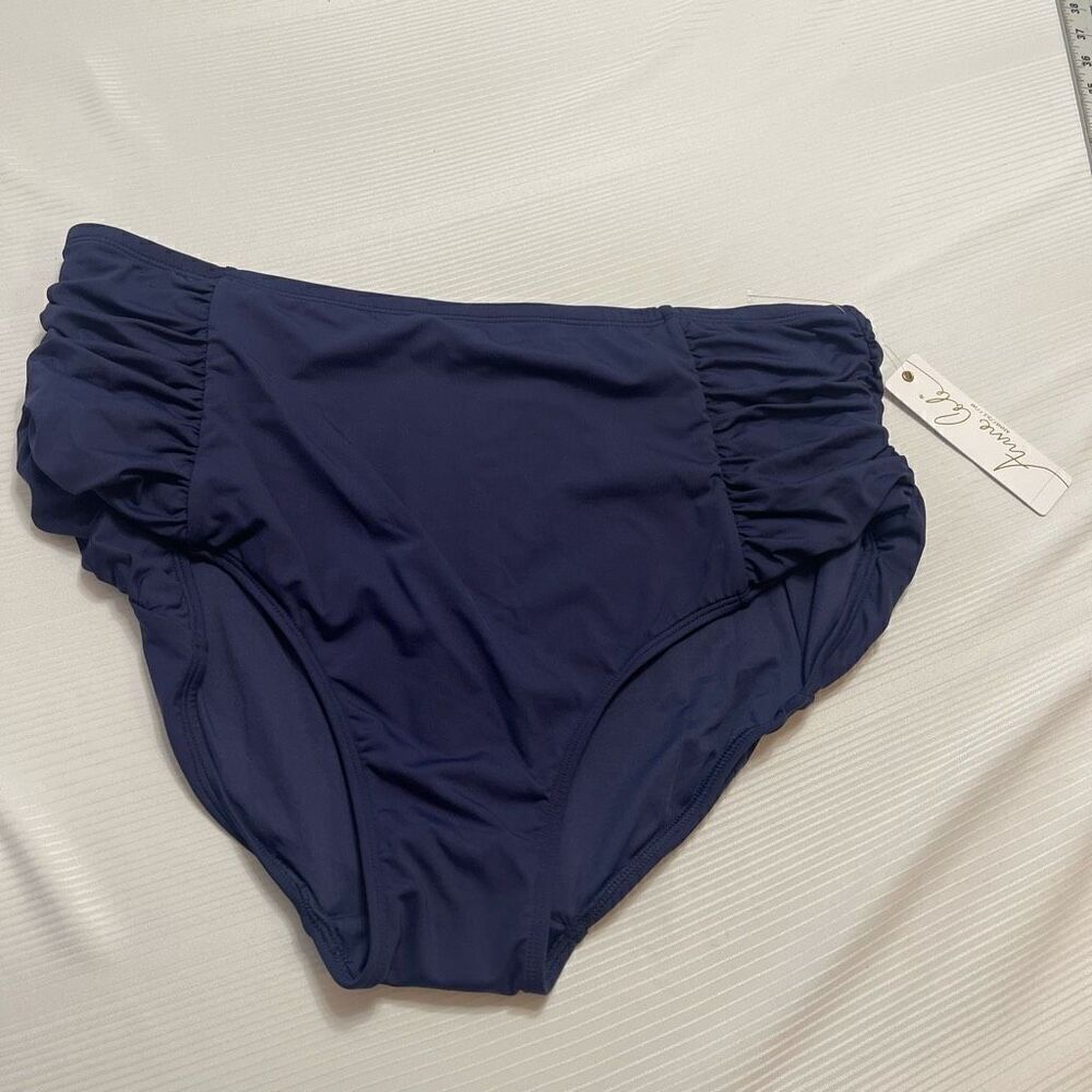 NWT Anne Cole Navy Blue Bikini Bottoms Plus Size 20W New